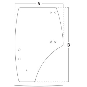 Kubota 3C581-70675 Door Glass